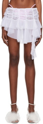 Ester Manas White Ruched Miniskirt