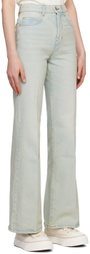 AMI Alexandre Mattiussi Blue Flare Fit Jeans