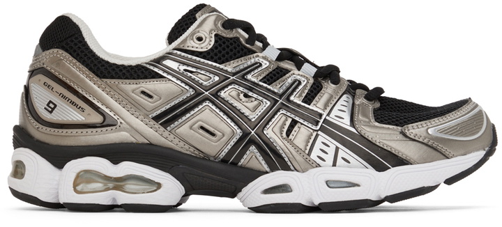 Photo: Asics Black & Silver Gel-Nimbus 9 Sneakers