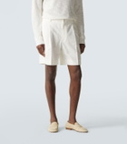Brioni Pleated linen and cotton shorts