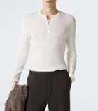 Lisa Yang Falk cotton and cashmere Henley shirt