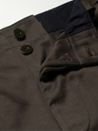 Burberry - Wide-Leg Cotton-Twill Trousers - Brown