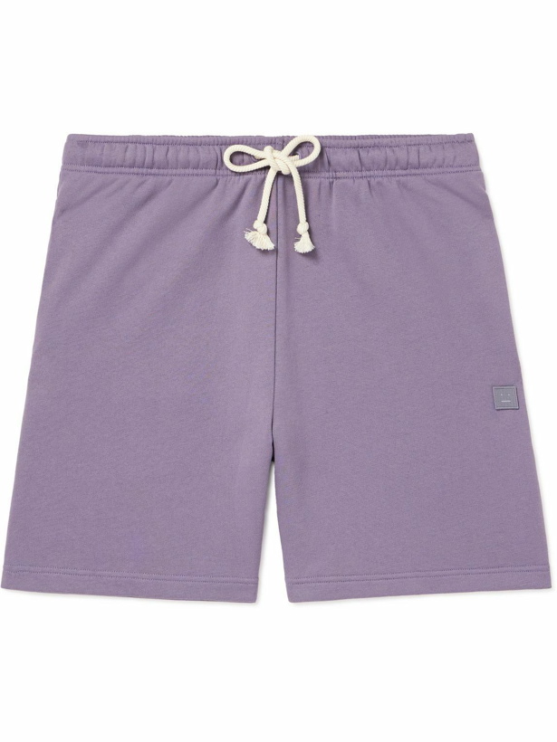 Photo: Acne Studios - Forge Straight-Leg Cotton-Jersey Drawstring Shorts - Purple