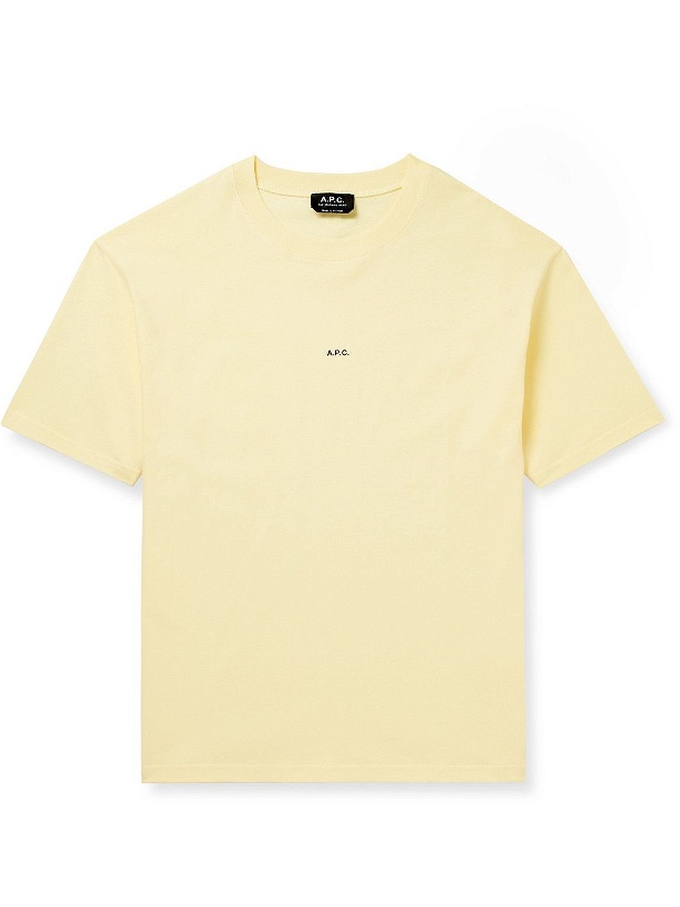 Photo: A.P.C. - Kyle Logo-Print Cotton-Jersey T-Shirt - Yellow