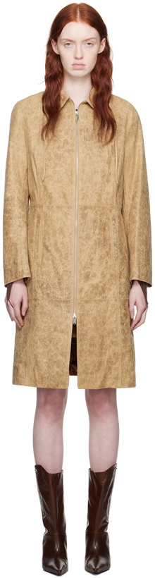 Photo: Paloma Wool Beige Ginevra Leather Coat