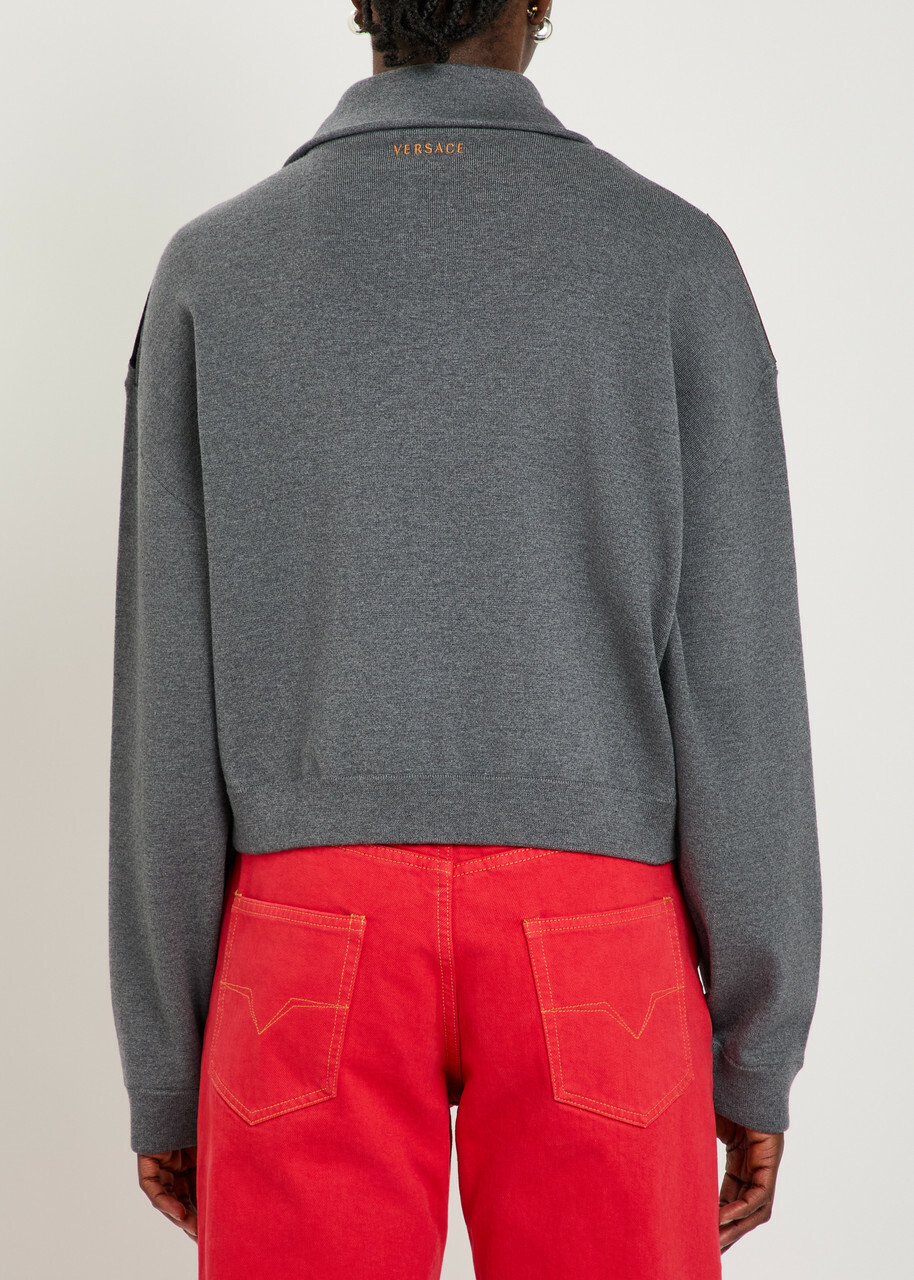 Versace Panelled Wool-blend Jacket Grey