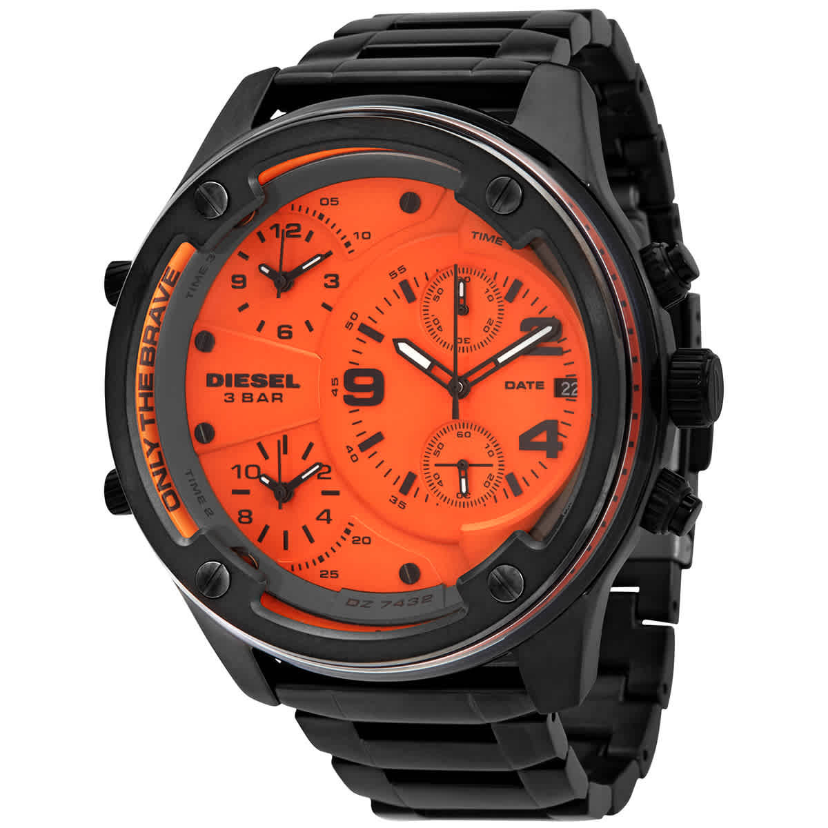 Diesel Boltdown Chronograph Quartz Orange Dial Mens Watch DZ7432