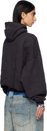 Balenciaga Black Loop Sports Icon Cropped Hoodie
