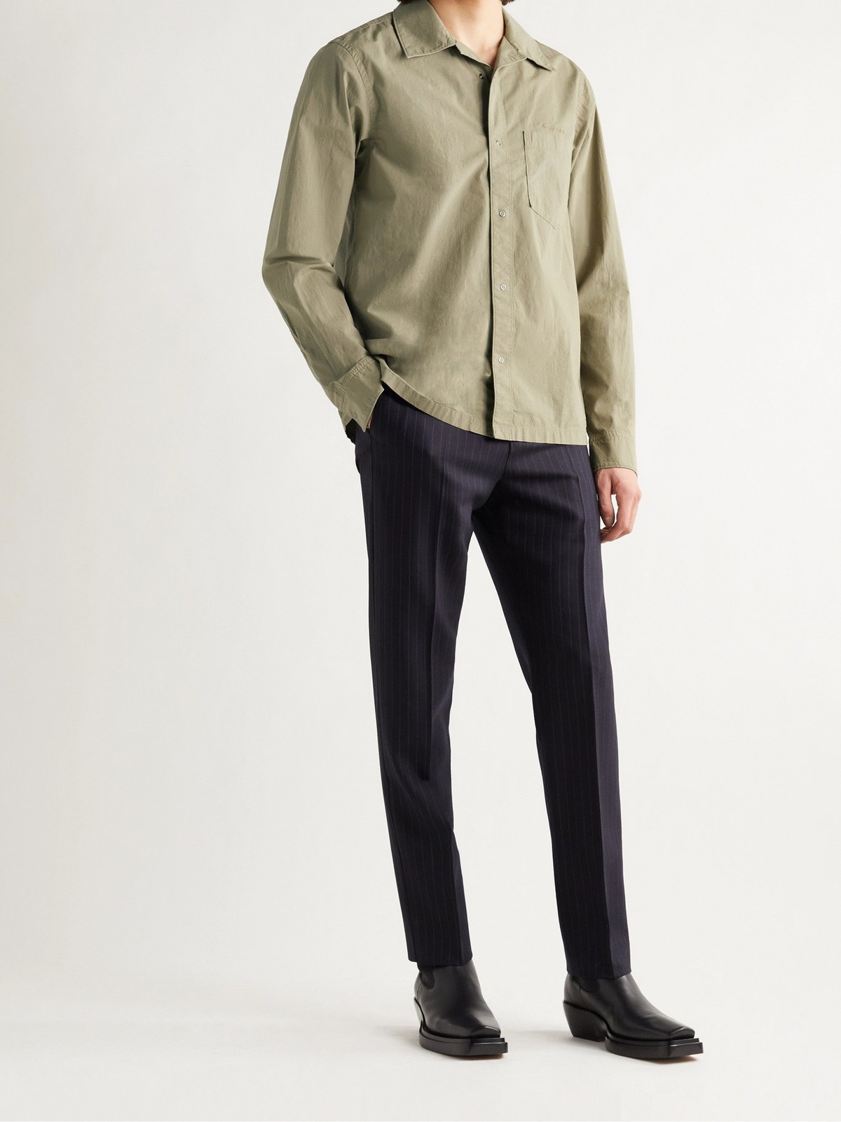 ACNE STUDIOS - Denver Camp-Collar Cotton-Poplin Shirt - Neutrals 