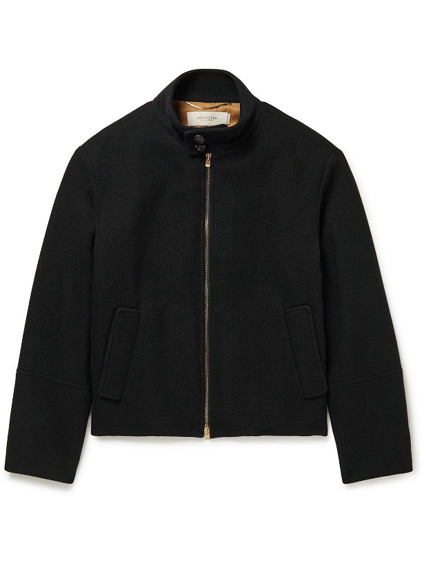 Photo: Agnona - Padded Textured Cashmere-Blend Jacket - Black