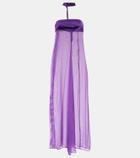 Didu Halterneck silk chiffon maxi dress