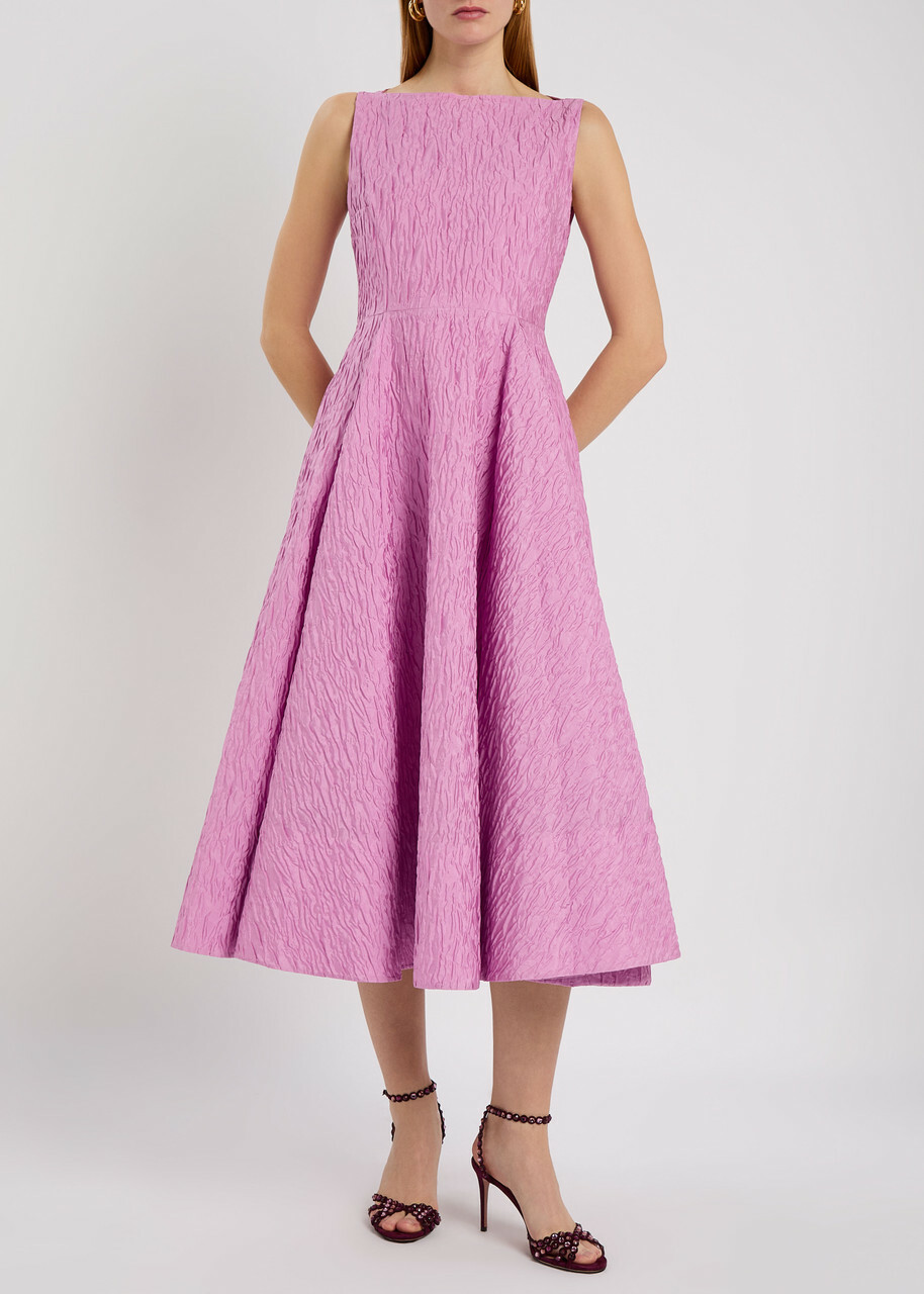 Roksanda Tera Cloqué Midi Dress Light Pink