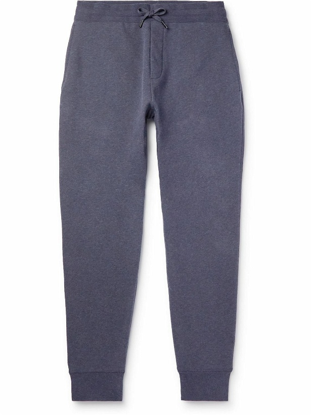 Photo: Ralph Lauren Purple label - Tapered Cotton-Blend Jersey Sweatpants - Blue
