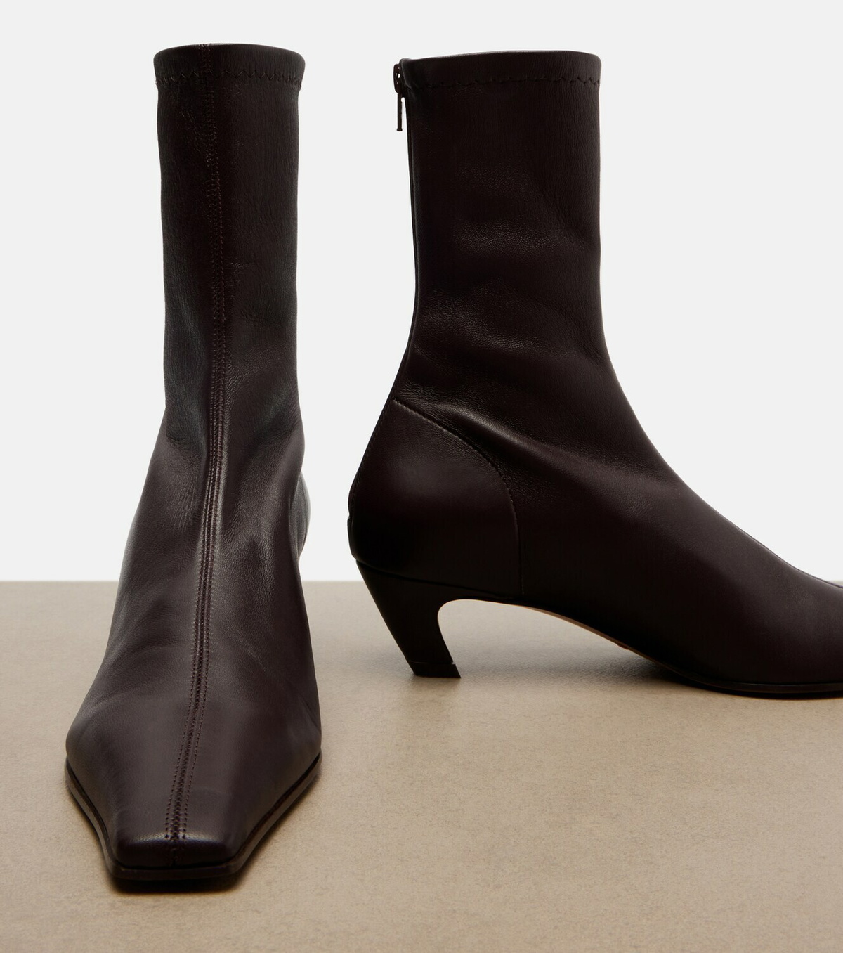 Khaite Arizona leather ankle boots