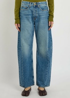B Sides Slim Lasso Structured Barrel-leg Jeans Indigo