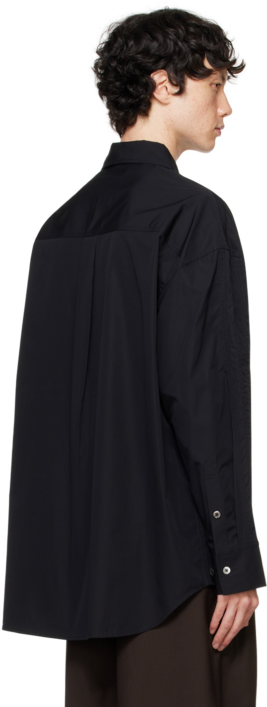 Feng Chen Wang Black Pleated Shirt
