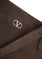 Valentino Nellcôte Studded Suede Tote - Dark Brown - One Size