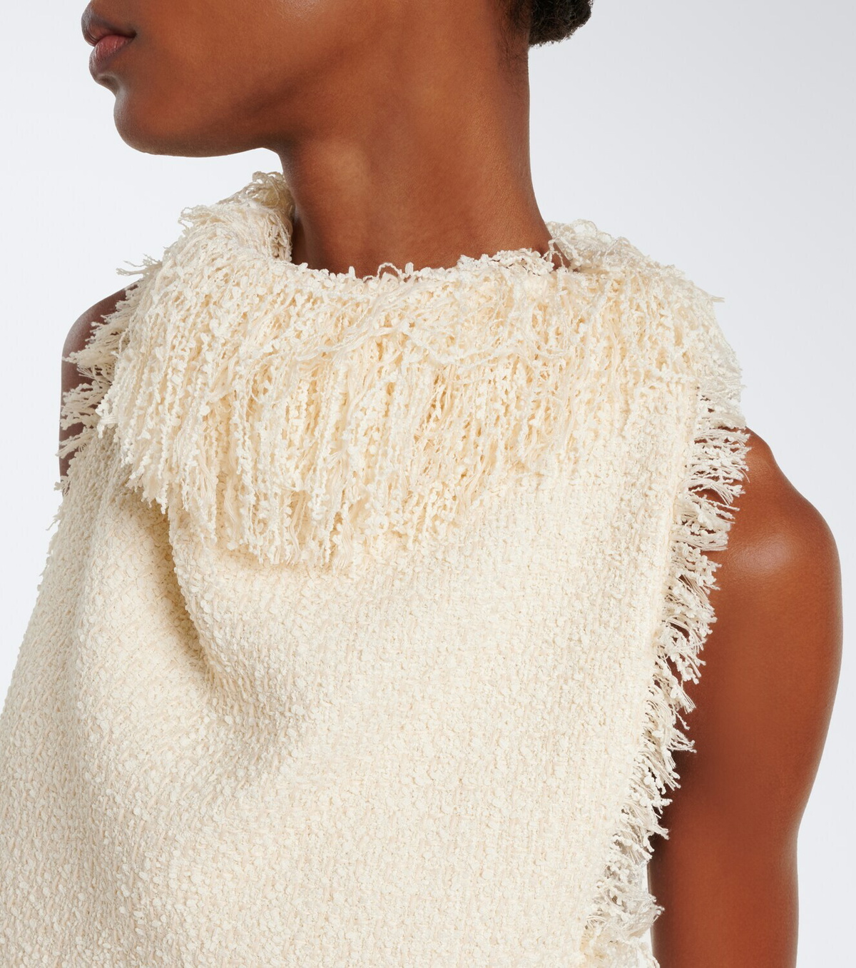 Róhe Fringed bouclé top