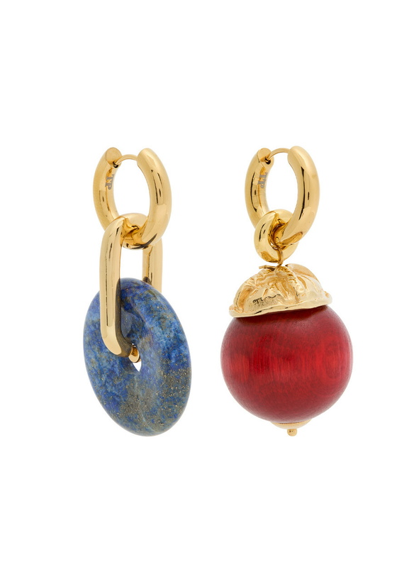 Photo: Timeless Pearly Mismatched 24kt Gold-plated Drop Earrings - One Size