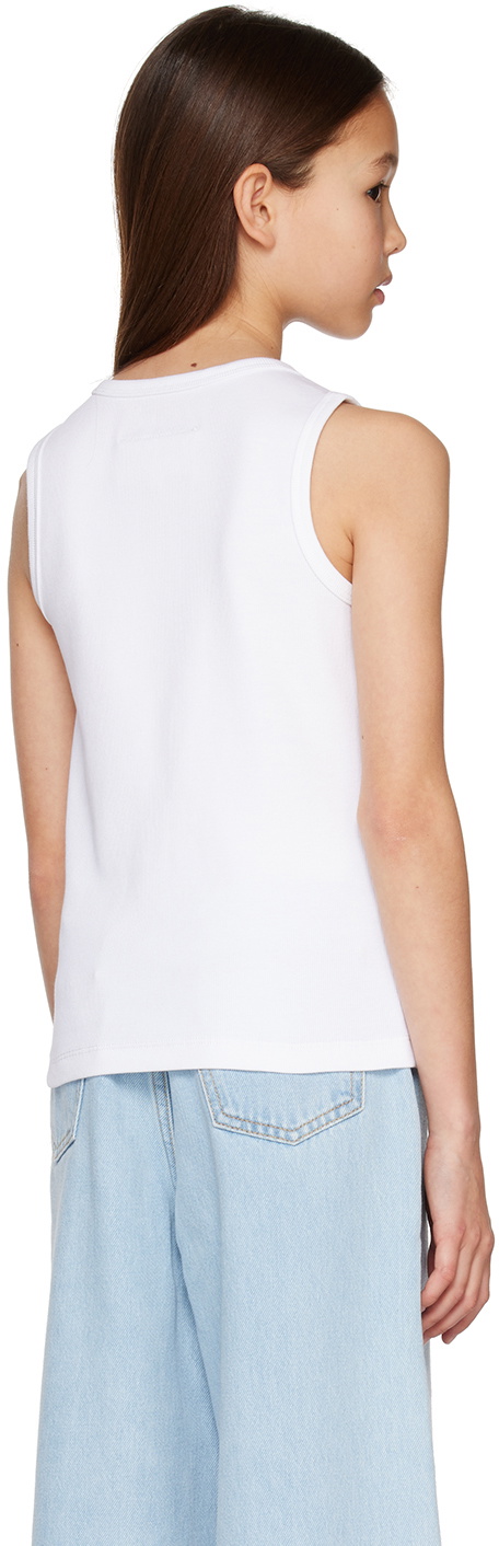 Tシャツ・カットソー MAISON MARGIELA WHITE COTTON BLEND TANK TOP Maison Margiela Women's Name Tag T-Shirt in White Maison