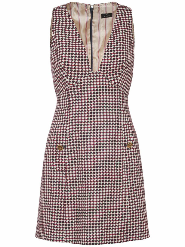 Photo: ETRO Wool Blend Suiting Sleeveless Mini Dress