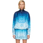 Casablanca Blue Gradient Egyptian Rug Silk Track Jacket