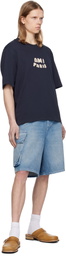 AMI Paris Navy Cotton 'Ami Paris' Patch T-shirt