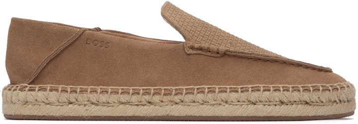 Photo: BOSS Beige Jute Midsole Suede Espadrilles