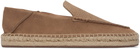 BOSS Beige Jute Midsole Suede Espadrilles