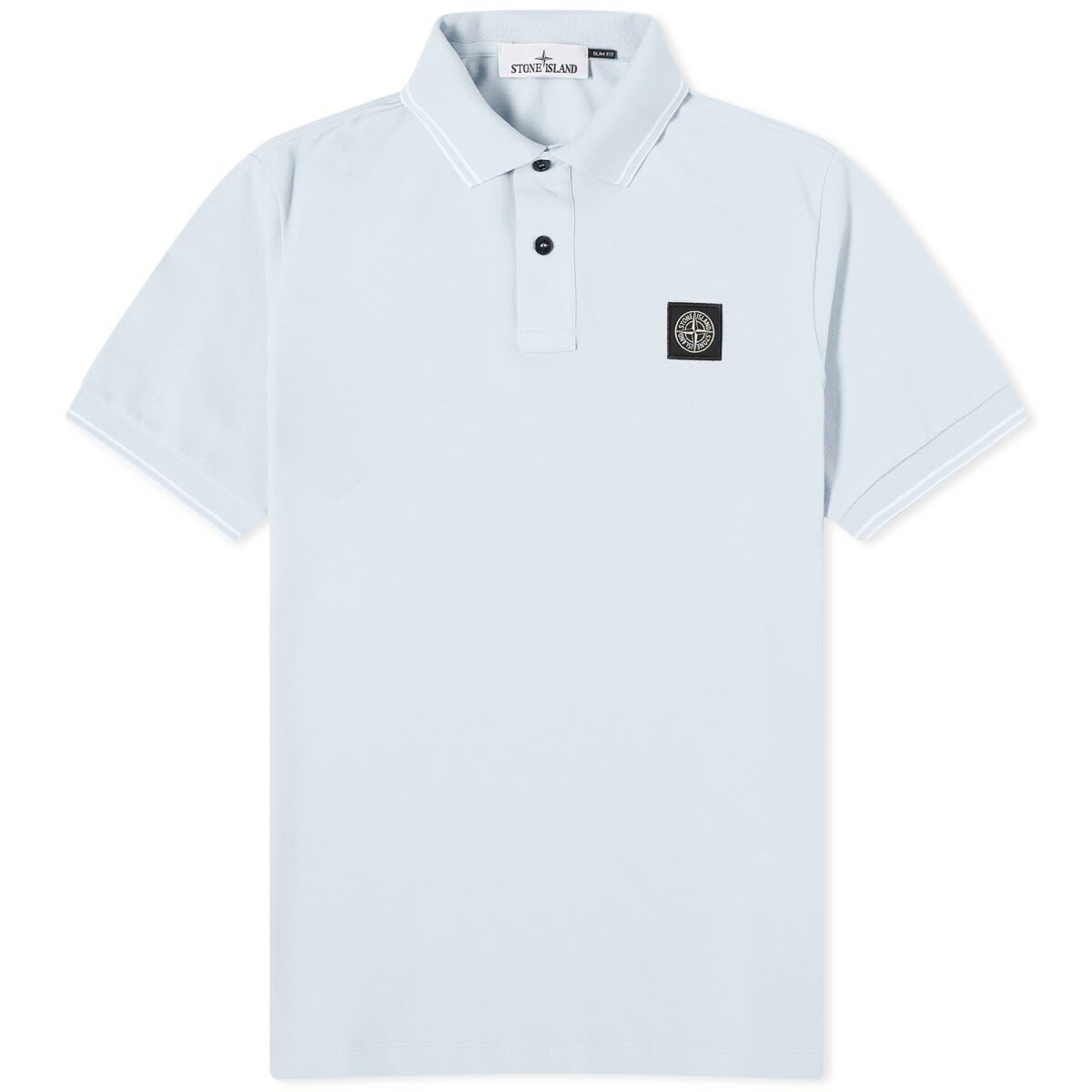 Photo: Stone Island Men's Patch Polo Shirt in Sky Blue