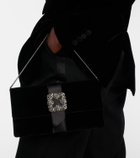 Manolo Blahnik Capri embellished velvet clutch