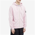 Stone Island Men's Garment Dyed Malfile Zip Hoodie in Pink