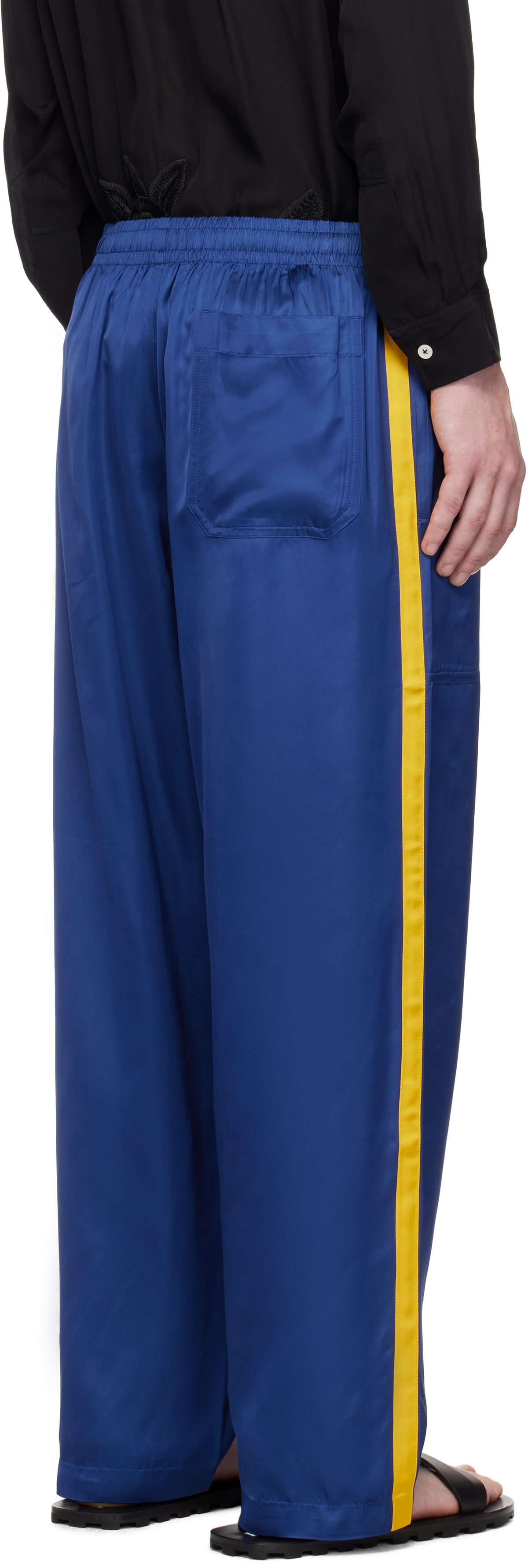 Bode Blue Satin Track Pants