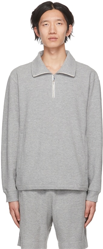 Photo: Theory Gray Allons Zip-Up Sweater