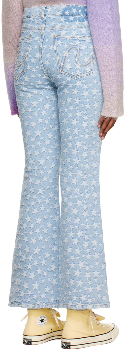 ERL Blue Jacquard Star Jeans ERL