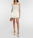 LoveShackFancy Mia ruffled lace crop top