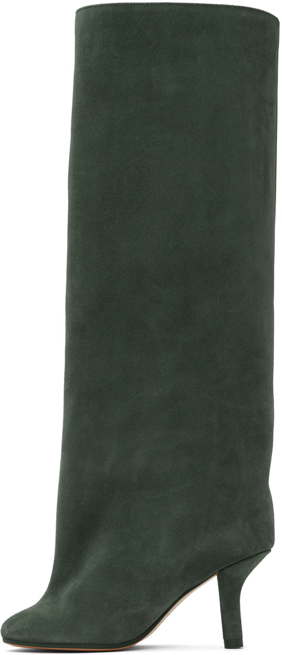 MM6 Maison Margiela Green Anatomic Tall Boots MM6 Maison Margiela