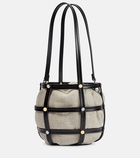 Staud Ellie leather-trimmed bucket bag