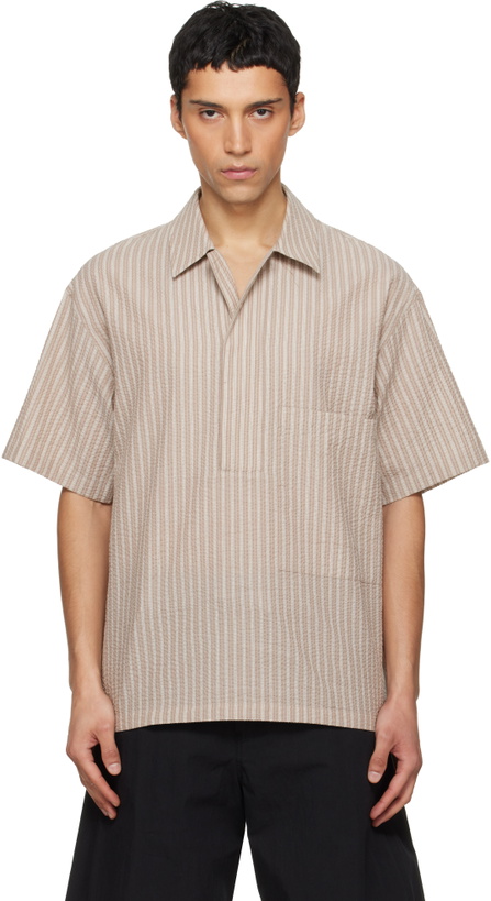 Photo: LE17SEPTEMBRE Beige Pullover Seersucker Shirt