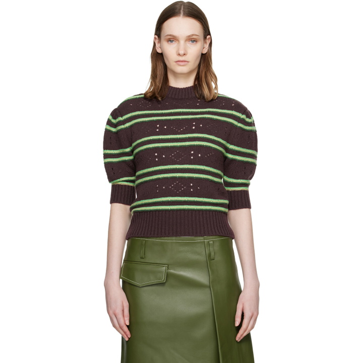 Photo: Marni Brown Short Sleeve Striped Crewneck Sweater