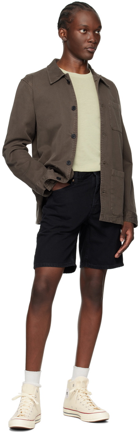 Nudie Jeans Black Seth Denim Shorts