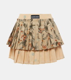 Marine Serre Upcycled Household pleated linen miniskirt