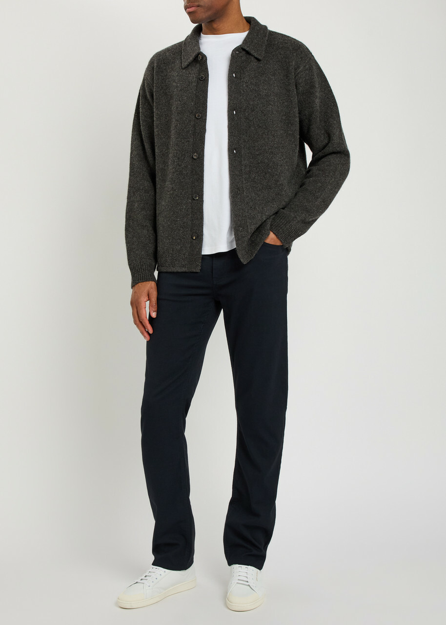 Frame Brushed Wool and Yak-blend Overshirt Charcoal