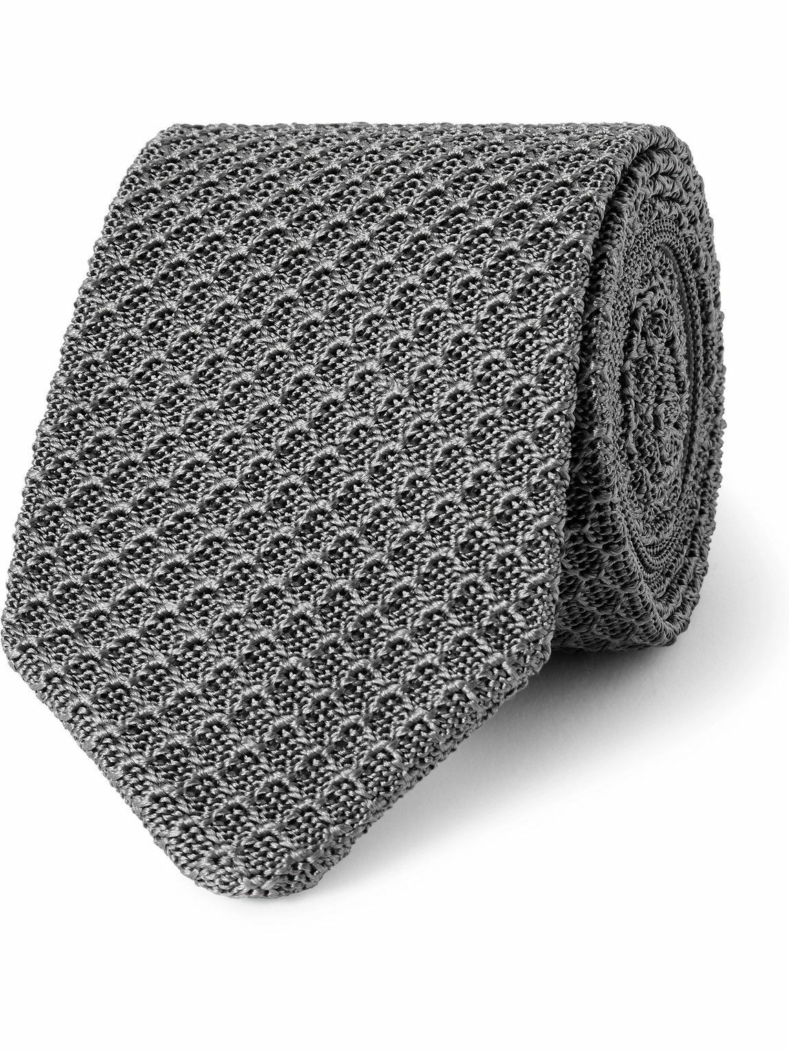 mfpen Formal Tie in Black Knitted Stripe main image 1