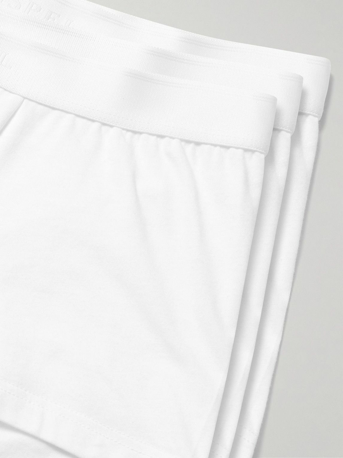 Sunspel - Three-Pack Stretch-Cotton Boxer Briefs - White