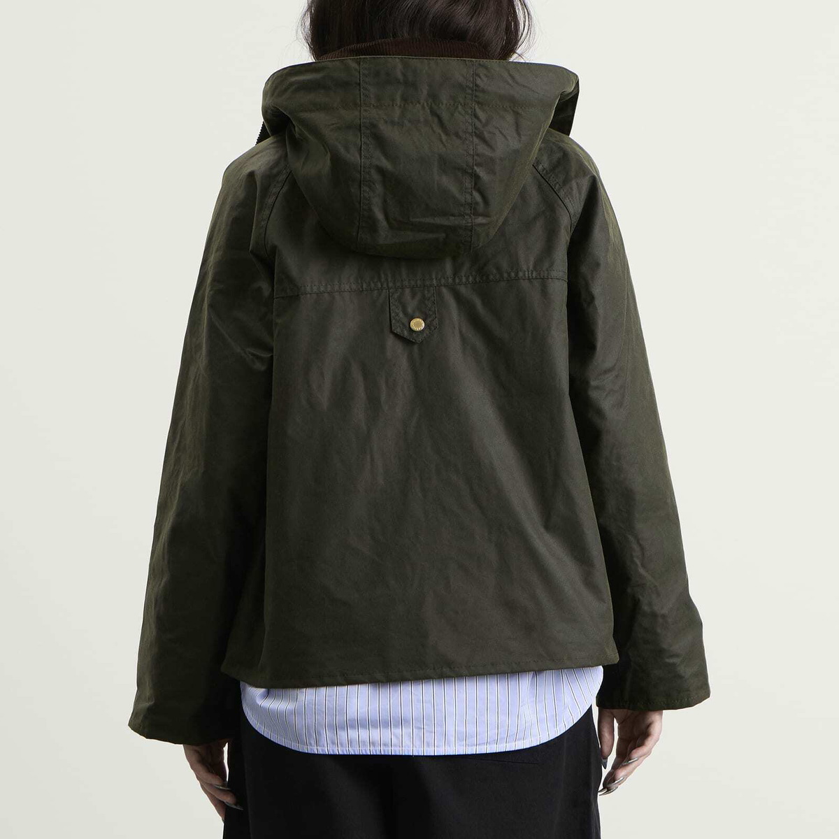 Barbour Women's Carville Wax Jacket in Fern/Shadow Classic