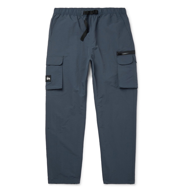 Photo: Stüssy - Logo-Appliquéd Nylon Cargo Trousers - Gray