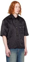 Solid Homme Black Garment-Dyed Shirt
