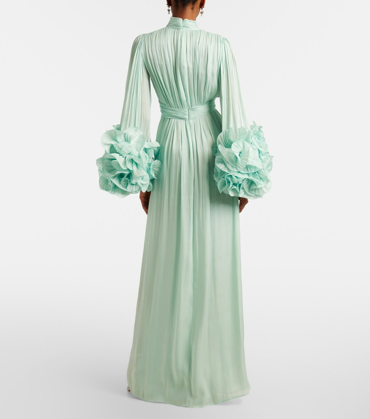 Costarellos Ruffled georgette gown