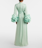 Costarellos Ruffled georgette gown